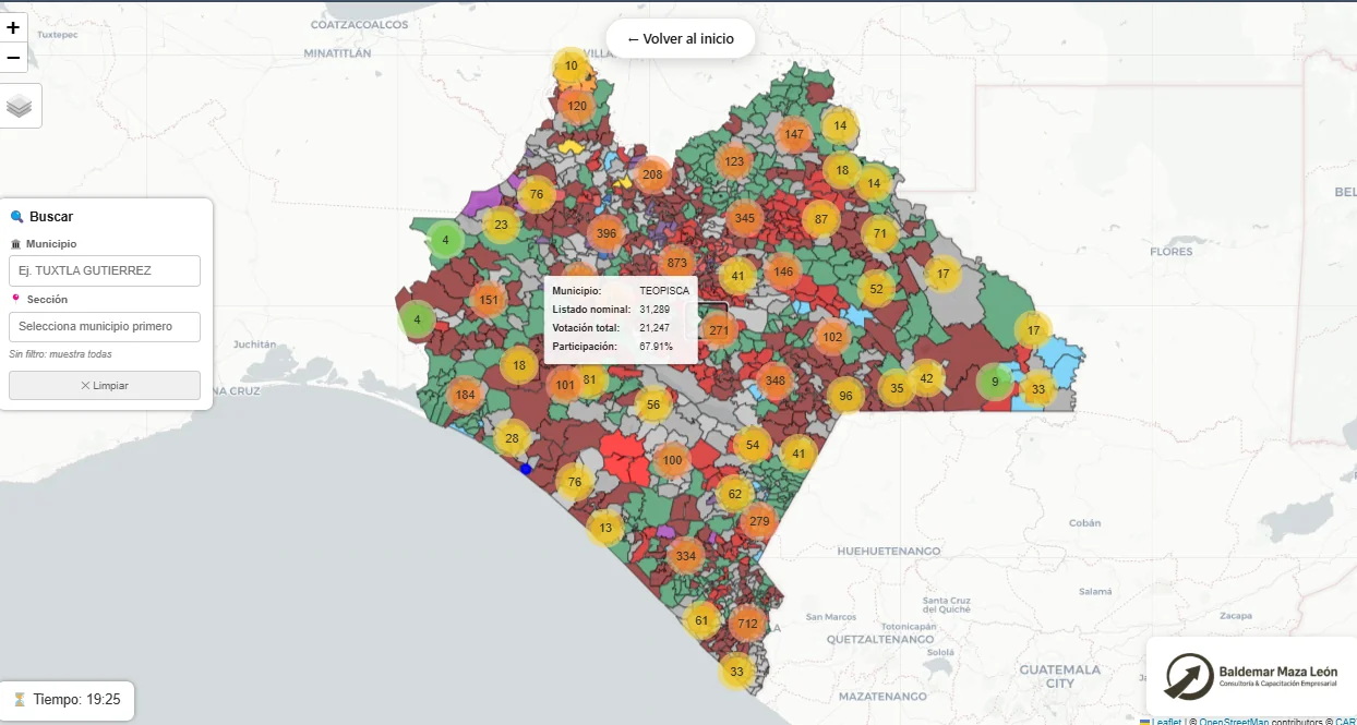 Mapa por sección - Tuxtla Gutiérrez